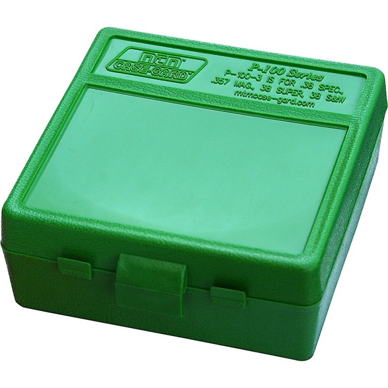 MTM CaseGard P100310 Ammo Box FlipTop Multi Caliber Green Polypropylene 100rd