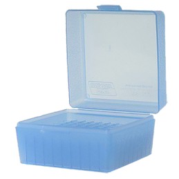 MTM CaseGard RS10024 Ammo Box FlipTop Multi Caliber Clear Blue Polypropylene 100rd