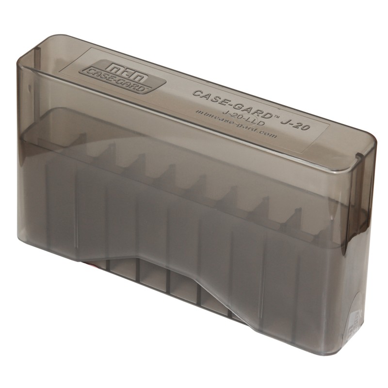 MTM CaseGard J20LLD41 SlipTop Ammo Box  338 Win Mag7mm Clear Smoke Polypropylene 20rd