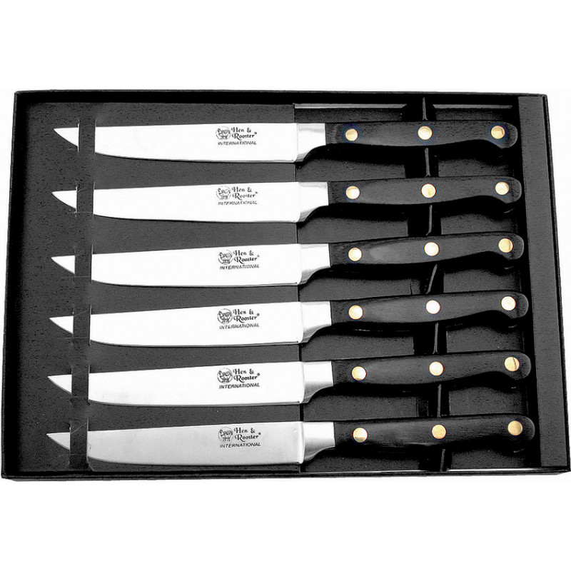 Steak Knife Set Black Wood