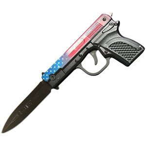 A/O Pistol Linerlock Flag/Blk
