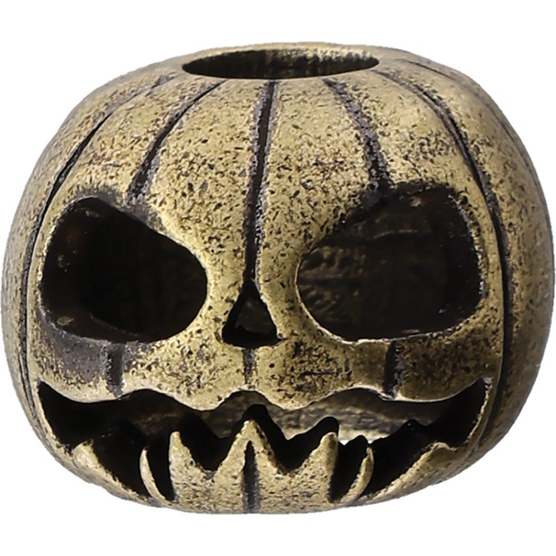 Pumpkin Skull Brass Bead