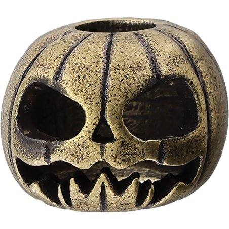Pumpkin Skull Brass Bead