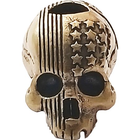 Route 66 Flag Skull Bead