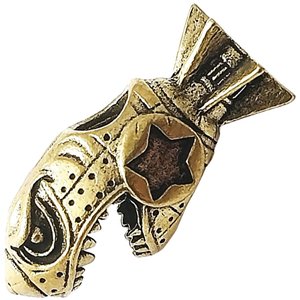 Shark Bomb Bead Brass