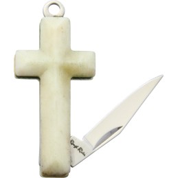 Cross Knife White Smooth Bone