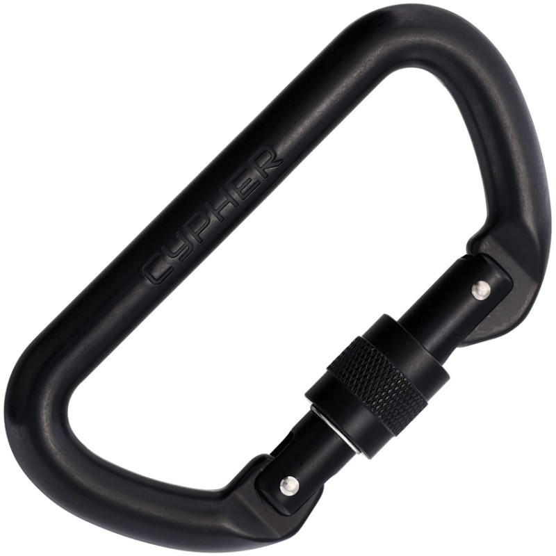 D Screw Gate Carabiner Black