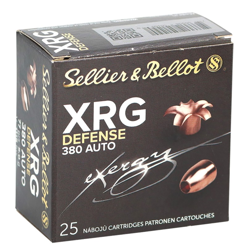 Sellier  Bellot SB380XA XRG Defense 380 ACP 77gr Solid Copper Hollow Point 25 Per Box40 Case