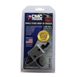 CMC Triggers 95501 DropIn PCC SingleStage Curved Trigger w 33.50 lbs Draw Weight  BlackSilver Finish