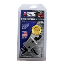 CMC Triggers 95503 DropIn PCC BlackSilver Flat Trigger SingleStage 33.50 lbs Draw Weight