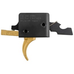 CMC Triggers 91501GF DropIn Gold Finger SingleStage Curved Trigger w 33.50 lbs Draw Weight  Gold Finish