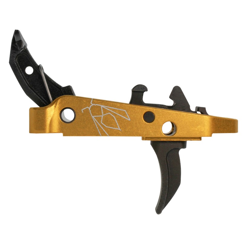 CMC Triggers 47407 DropIn Yella Jacket Combat Trigger Group 2.0 SingleStage Curve with 2.50 lbs Draw Weight Black w Yellow Housi