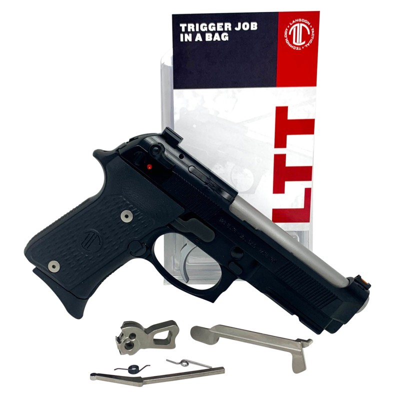 Langdon Tactical Tech TJIBNE13 Trigger Job In A Bag  Nickel Curved Fits Beretta 9296M9 not A1 Right Hand