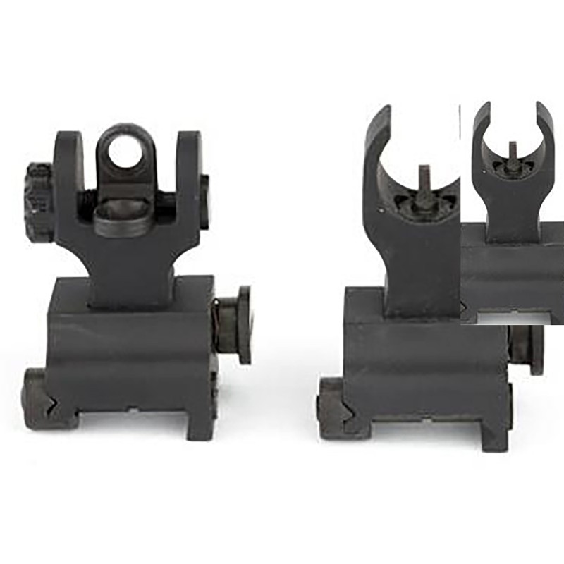 Samson QFEXTHKA2 Quick Flip Folding Sights HK Front A2 Rear Extended Black Anodized for ARPlatform