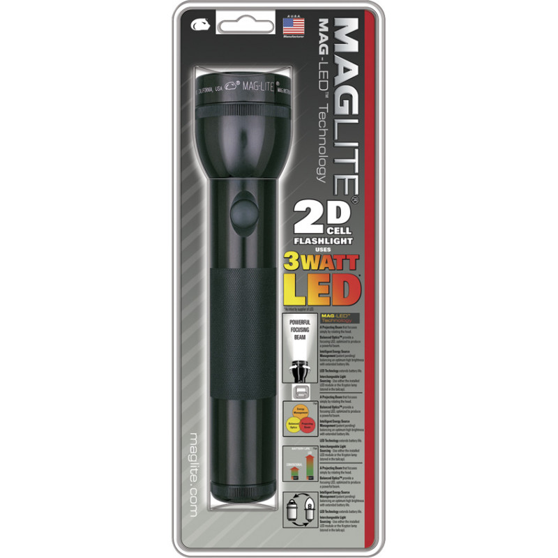 2D Cell Flashlight Black