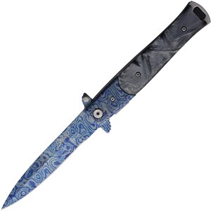 Damascus Etched Linerlock A/O