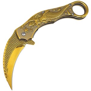 Mermaid Karambit Linerlock Gld