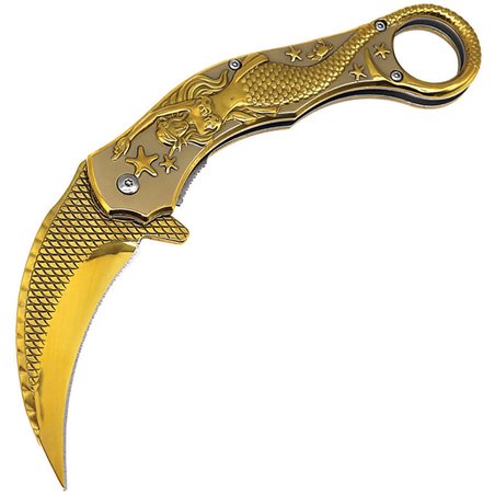 Mermaid Karambit Linerlock Gld