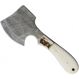 Damascus Hatchet Smooth Bone