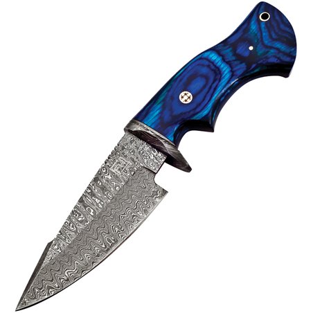 Fixed Blade Damascus Blue