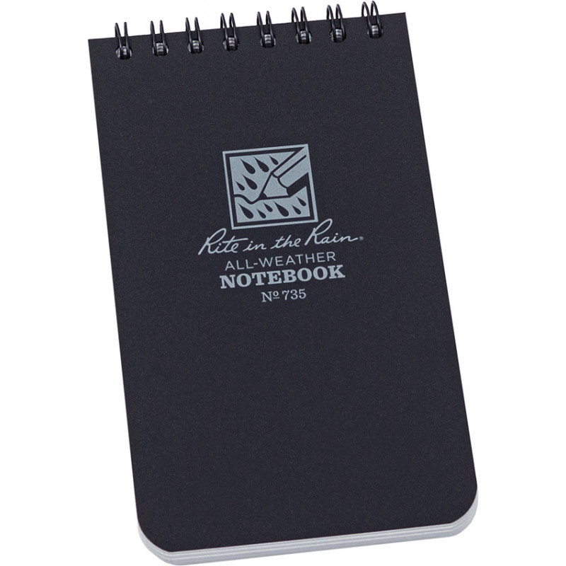 3 x 5 Top Spiral Notebook Blac