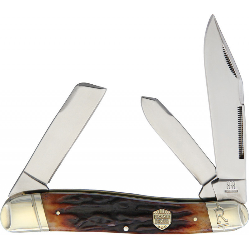 Lg Stockman Brown Stag Bone