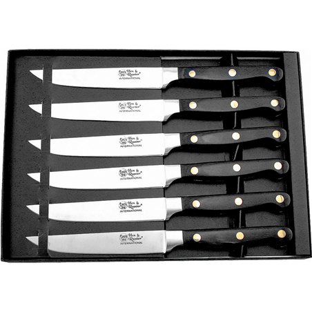 Steak Knife Set Black Wood