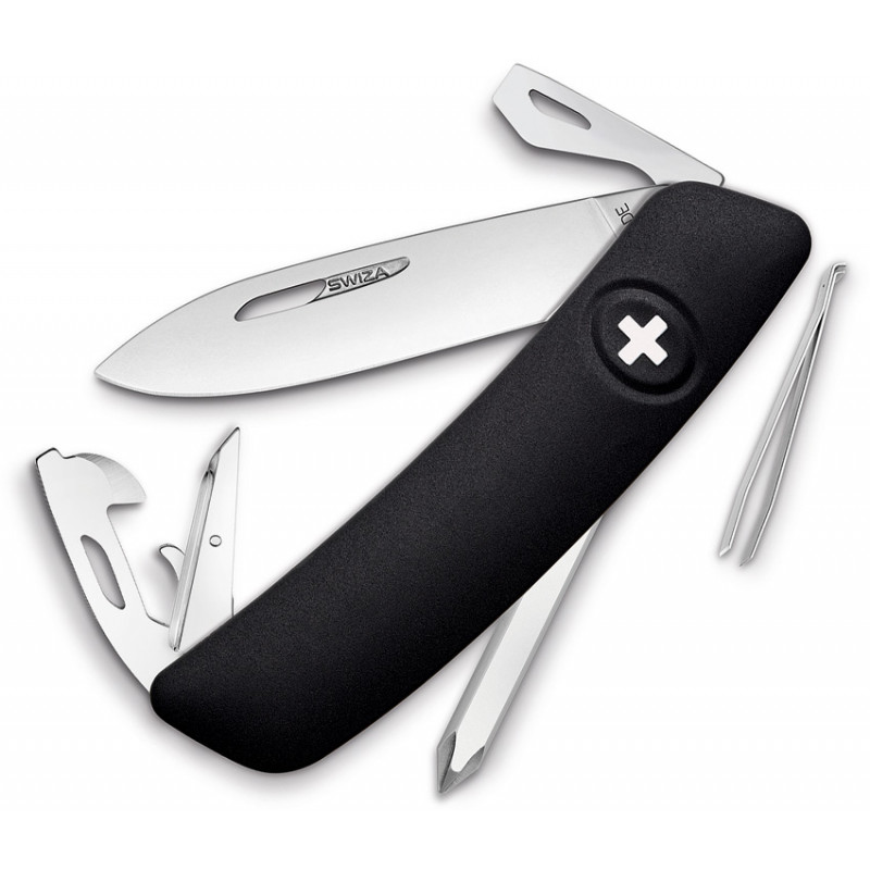 D04 Swiss Pocket Knife Black