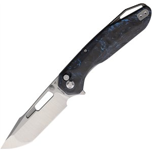 Triad Button Linerlock Blue CF
