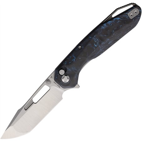 Triad Button Linerlock Blue CF