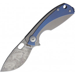 Lille Framelock Damascus Blue