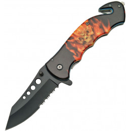 Flaming Skull Linerlock A/O