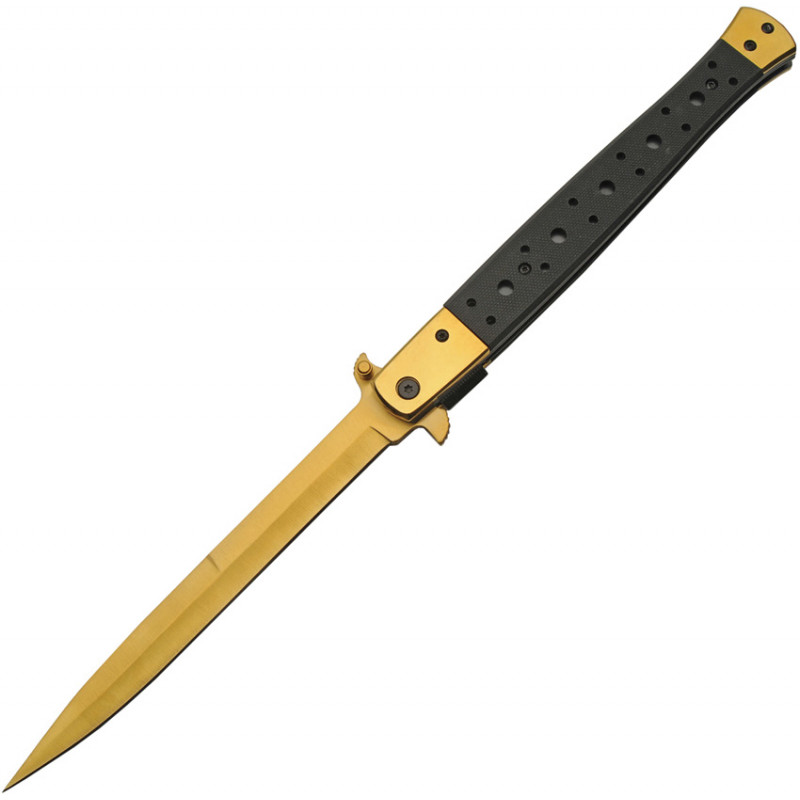 Long Stiletto Linerlock Gold