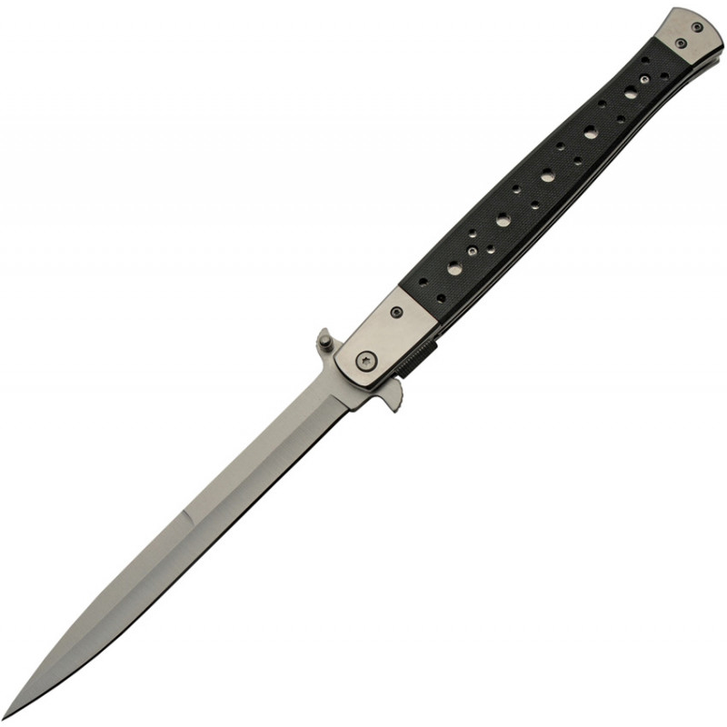 Long Stiletto Linerlock Silver