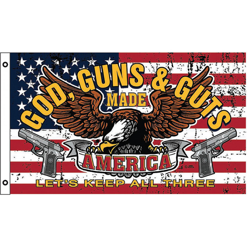 God Guns & Guts Flag