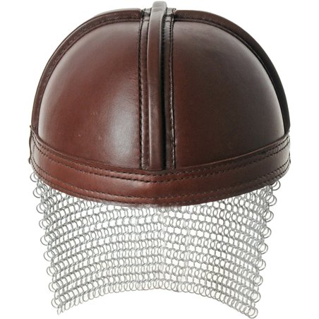 Leather Norman Chain Helmet