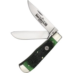 Two Blade Lockback Green Bone