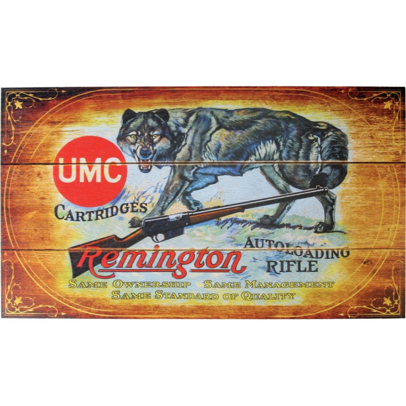 UMC Cartridges Wolf Wood Sign
