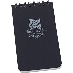 3 x 5 Top Spiral Notebook Blac