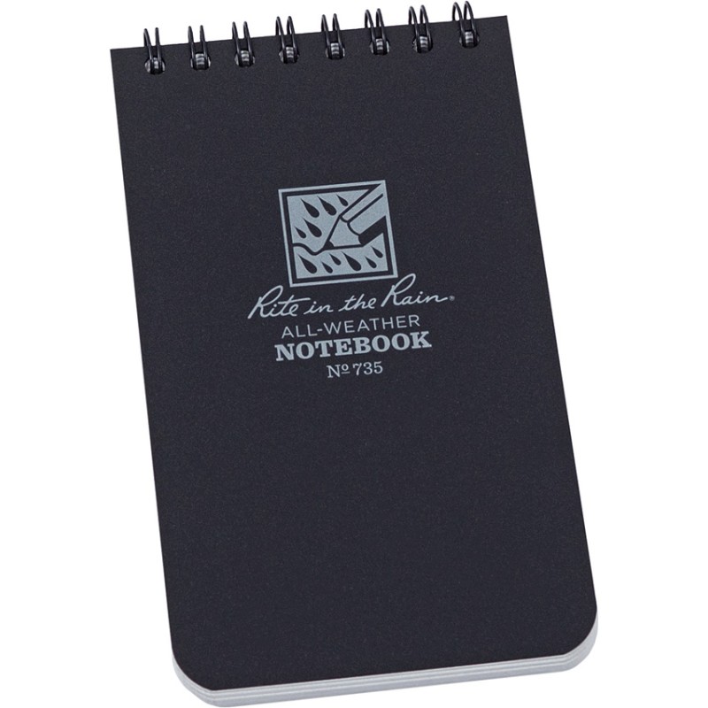 3 x 5 Top Spiral Notebook Blac