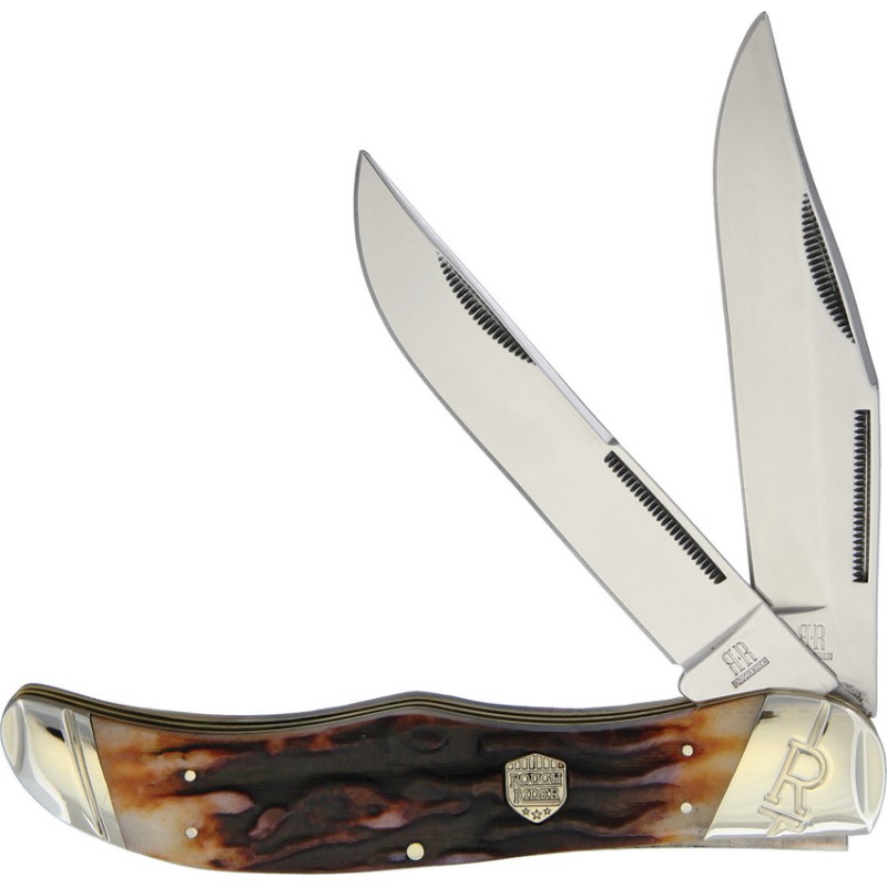 Folding Hunter Brown Stag Bone