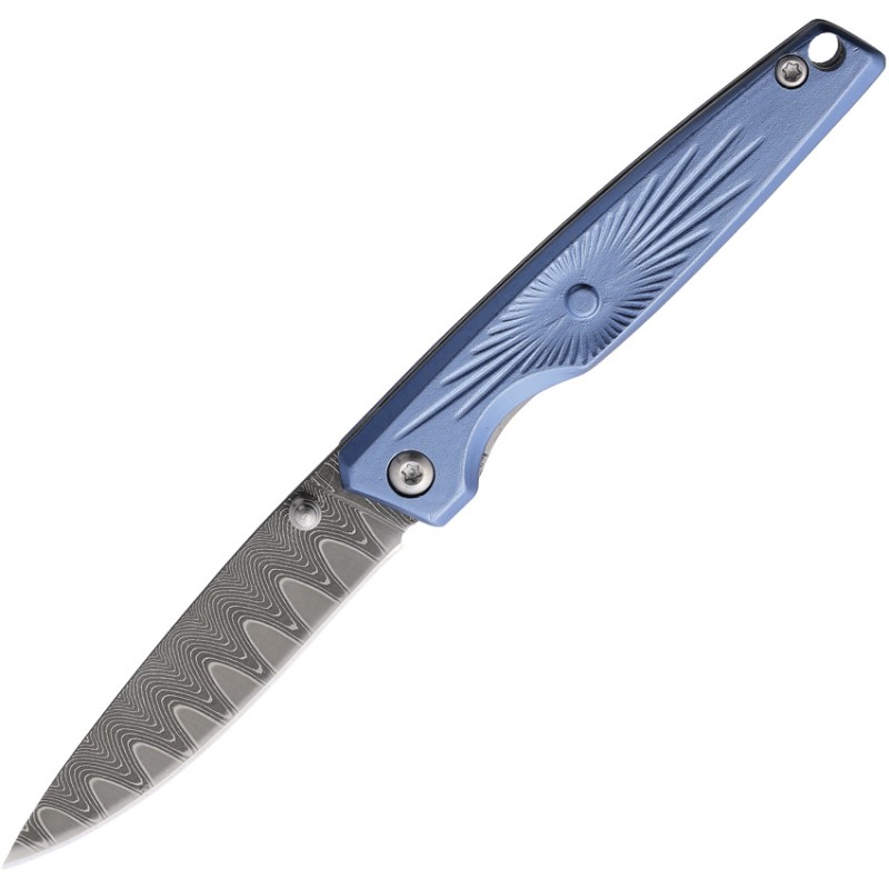 Linerlock Damascus Blue