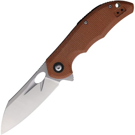 Linerlock Brown Linen Micarta