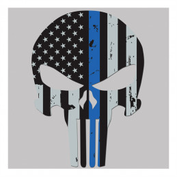 Sticker Thin Blue Line Skull