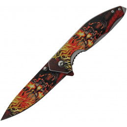 Flame Skull Linerlock