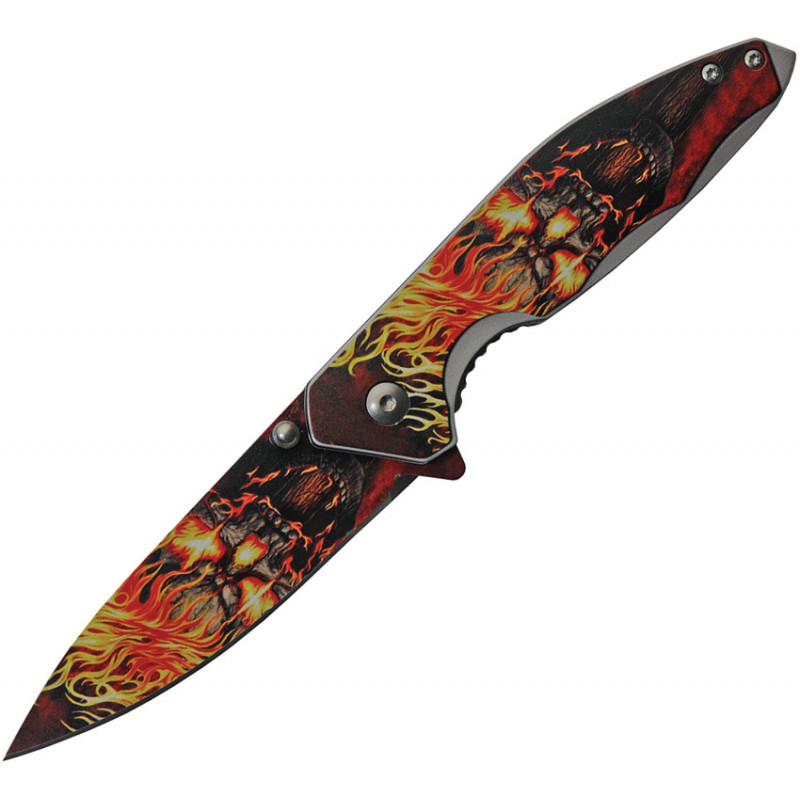 Flame Skull Linerlock