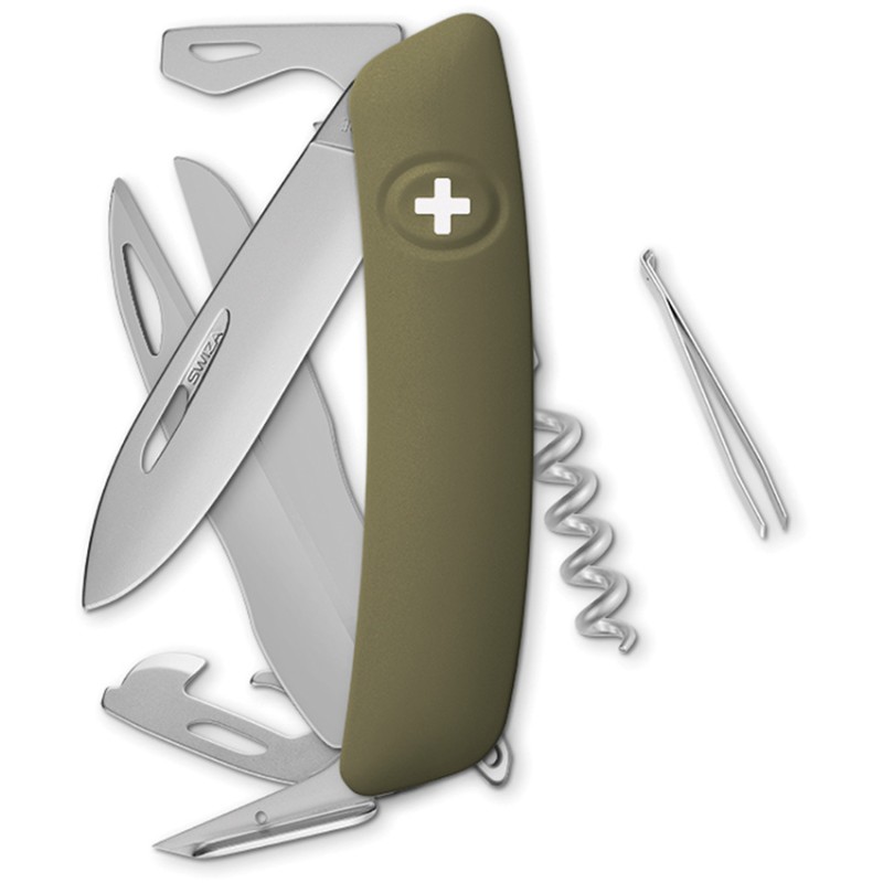 D07 Swiss Pocket Knife Olive