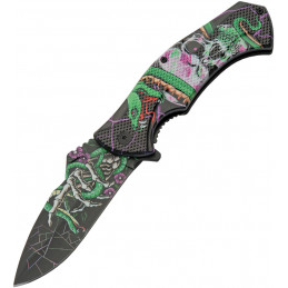 Skull Linerlock Green