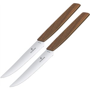 Steak Knife Set 2pc Walnut