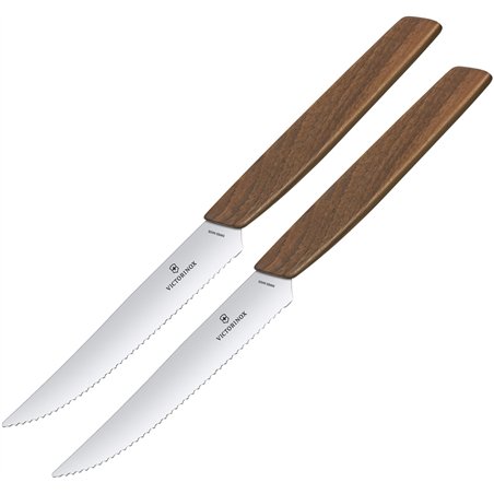Steak Knife Set 2pc Walnut